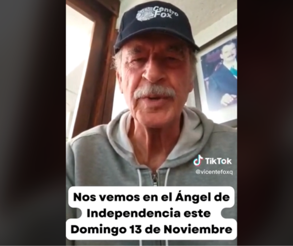 Vicente Fox aparece en TikTok para invita a la manifestación en defensa del INE