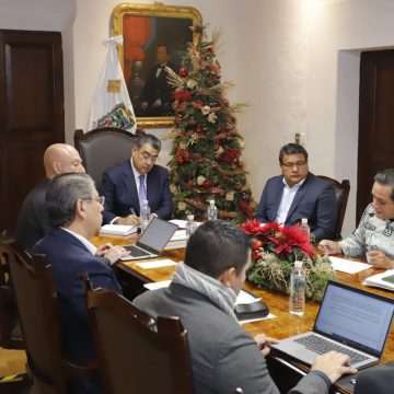 Eduardo Rivera sostiene primera mesa de seguridad con el gobernador Sergio Salomón