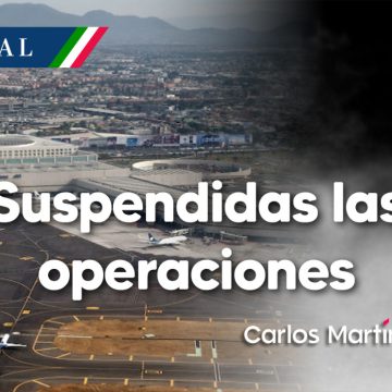 AICM suspende despegues y aterrizajes por banco de niebla