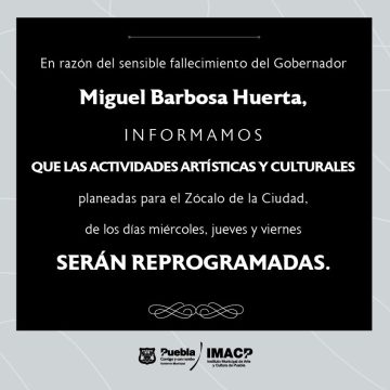 Ayuntamiento de Puebla suspende actividades artísticas y culturales por tres días