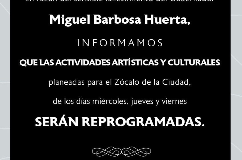 Ayuntamiento de Puebla suspende actividades artísticas y culturales por tres días