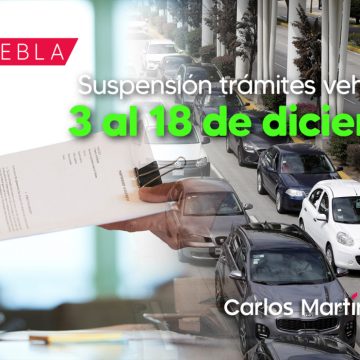 Finanzas suspende trámites vehiculares del 3 al 18 de diciembre