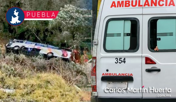 Tráiler choca y lanza al barranco a autobús de AU