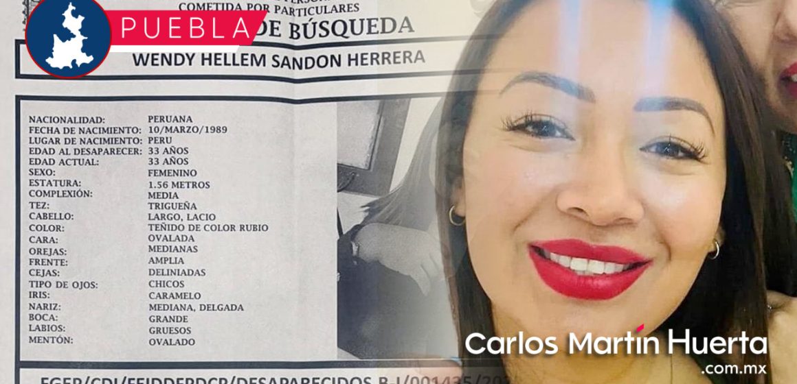 Buscan a Wendy Hellem, peruana desaparecida en Puebla