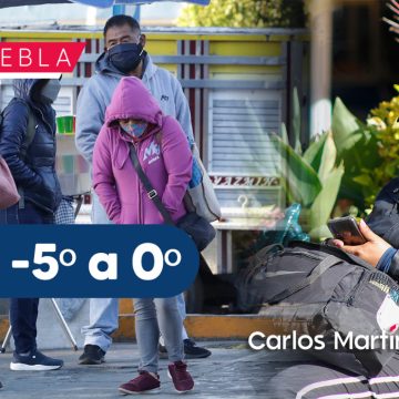 Se esperan temperaturas de -5 a 0 grados en Puebla este fin de semana