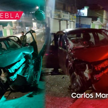 Fuerte accidente en la 25 Poniente deja a tres personas heridas