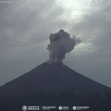 En las últimas 24 horas, el volcán Popocatépetl registró 89 exhalaciones
