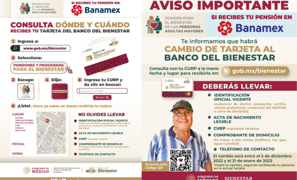En enero se entrega de Tarjetas del Bienestar para Adultos Mayores que reciben su pensión en Banamex