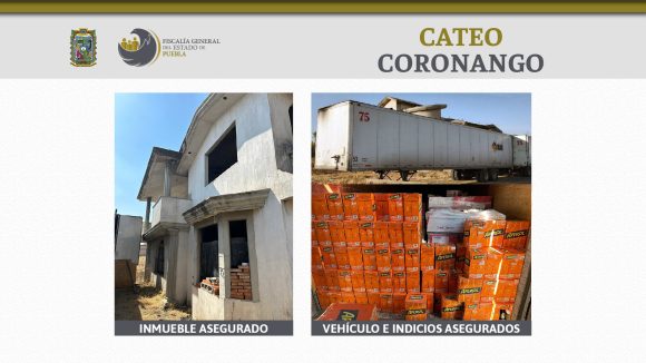 Recuperan más de 300 cajas de licor en Coronango