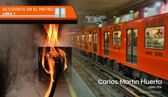Conato de incendio en la Línea 7 del Metro, deja personas intoxicadas