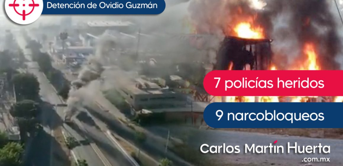 Confirman nueve narcobloqueos en Culiacán y siete policías heridos