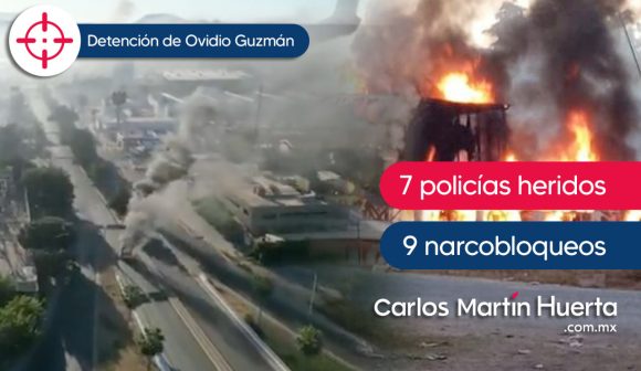 Confirman nueve narcobloqueos en Culiacán y siete policías heridos