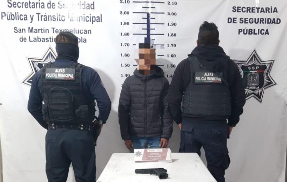 Detienen a hombre por portación de arma de fuego en Texmelucan