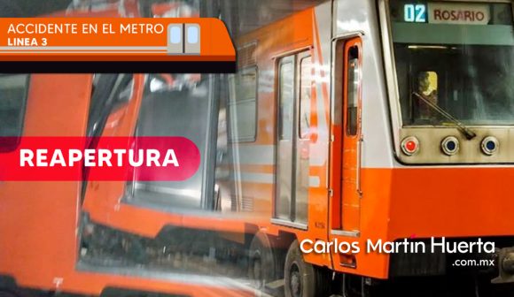 Reapertura en su totalidad la Línea 3 del Metro tras accidente