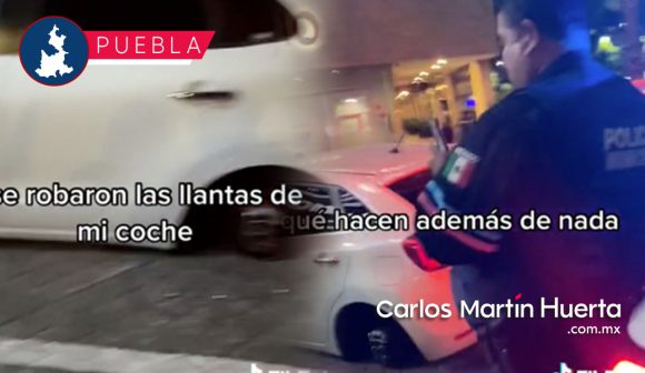 Roban llantas en Centro Mayor junto a una patrulla; aseguran que policías estaban dormidos