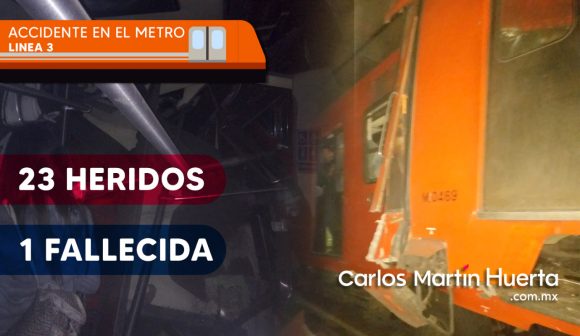 Choque de trenes en la Línea 3 del Metro de la CDMX; deja una persona muerta y 23 lesionados