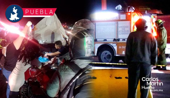 Muere una mujer prensada sobre la autopista Puebla-México