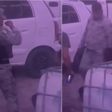 Captan a elementos de la Guardia Nacional inhalando cocaína