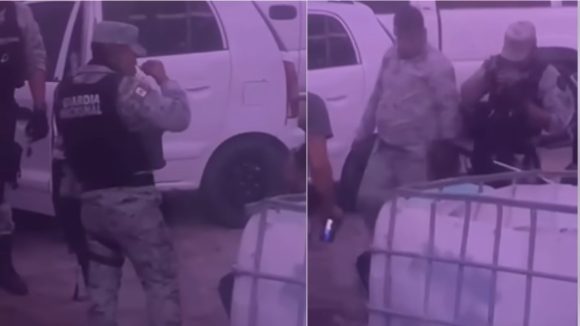 Captan a elementos de la Guardia Nacional inhalando cocaína