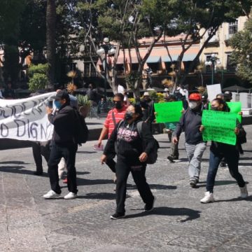 Policías Auxiliares marchan por mejoras salariales y seguridad social