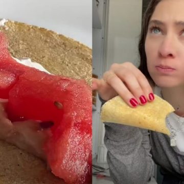 ¿Te atreverías a probar tacos de sandía con frijoles y crema?