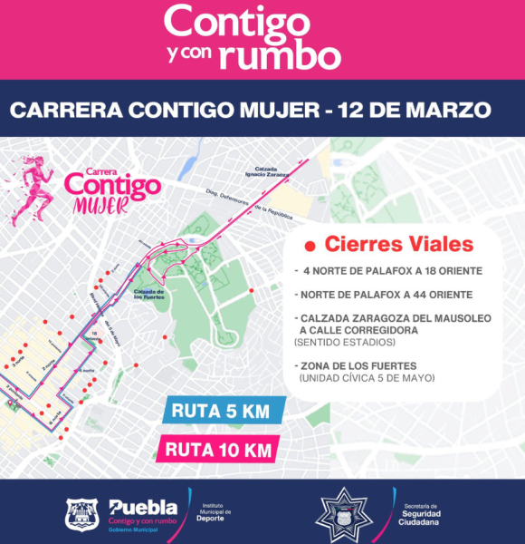 Cierres viales por “Carrera Contigo Mujer”