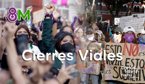 Marchas 8M en Puebla; conoce los cierres viales y vías alternas