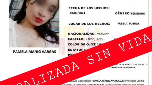 PAMELA MANIG Localizan sin vida a Pamela Manig Vargas de 17 años de edad