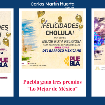 Puebla gana tres premios “Lo Mejor de México”