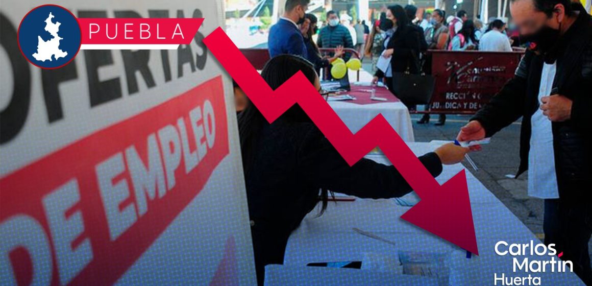 Primer trimestre del año en números rojos en creación de empleos en Puebla