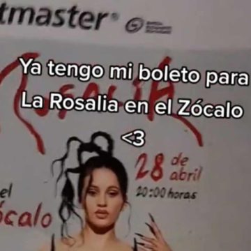 Joven presume compra de boleto para concierto de Rosalía en el Zócalo