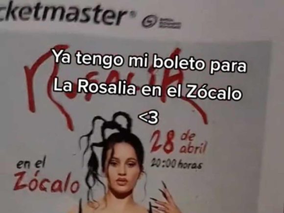 Joven presume compra de boleto para concierto de Rosalía en el Zócalo