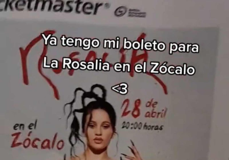 Joven presume compra de boleto para concierto de Rosalía en el Zócalo