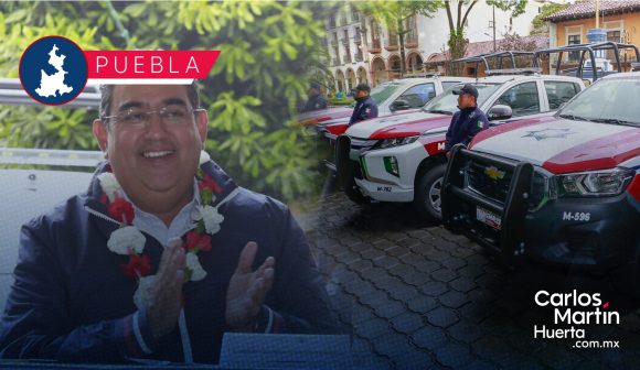 Entrega Sergio Salomón patrullas al municipio de Huauchinango