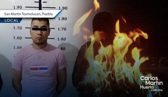Hombre rocía thinner y le prende fuego a su pareja en Texmelucan; fue detenido