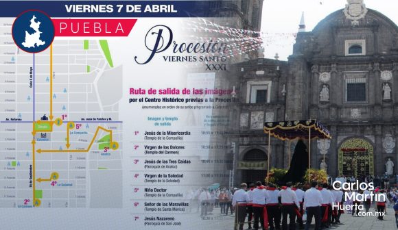 La XXXI Procesión de Viernes Santo en Puebla; conoce los cierres viales