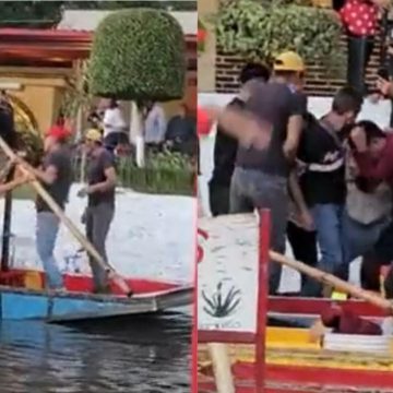 (VIDEO) Pelea campal se registra en trajineras de Xochimilco