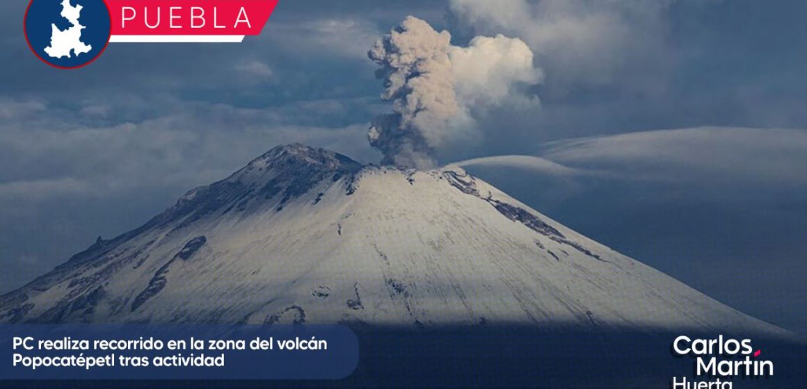 PC realiza recorrido en la zona del volcán Popocatépetl tras actividad