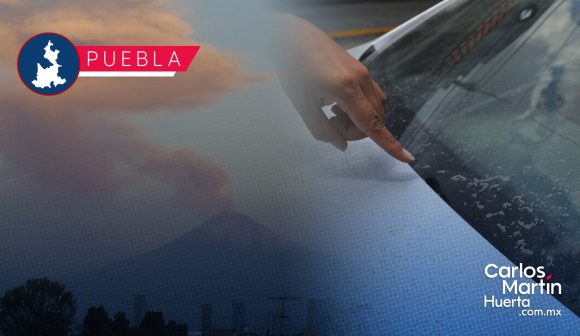 Puebla con cielo nublado por caída de ceniza del Popocatépetl