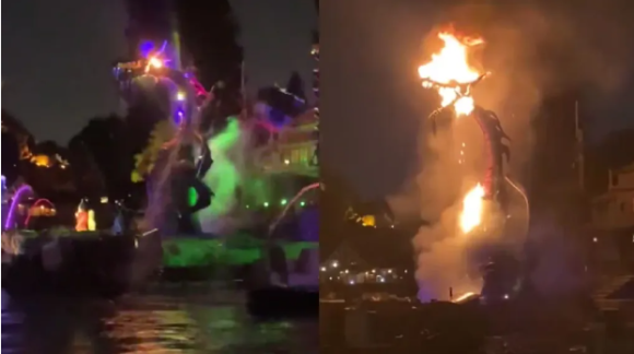 Se incendia dragón, atracción en Disneyland California