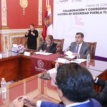 Firman Puebla y Tlaxcala convenio para reforzar seguridad y combatir la delincuencia