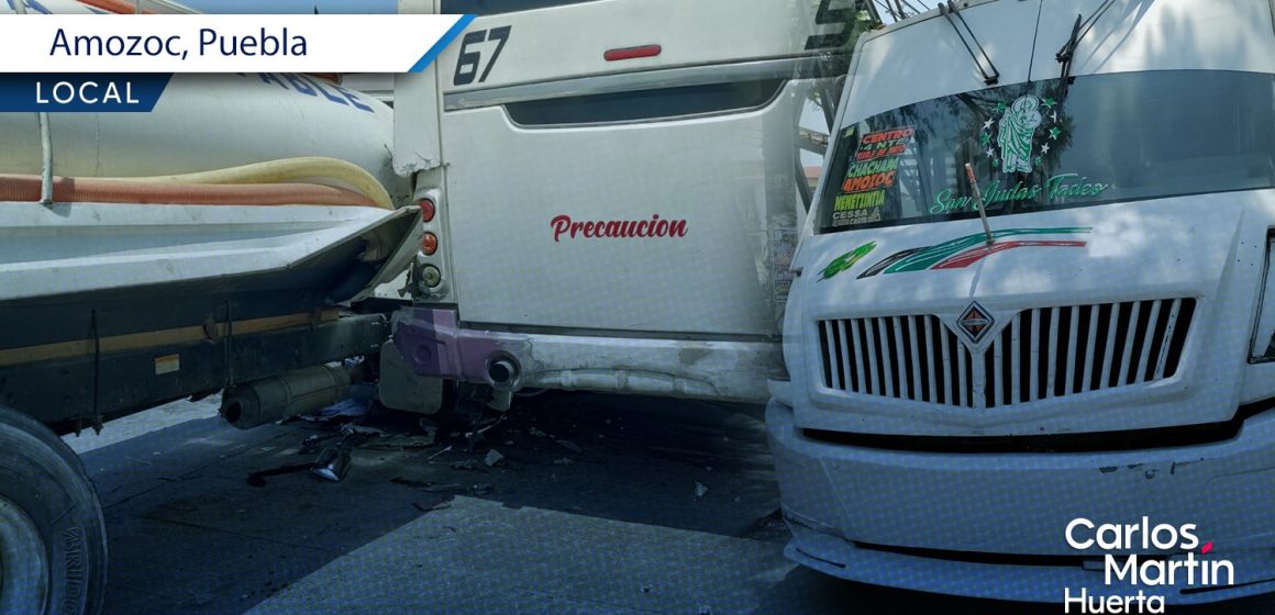 Choca pipa contra ruta 67 Tlaxco en Chachapa