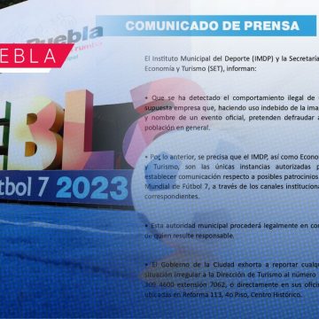 Alertan de empresa que ofrece falsos patrocinios para Mundial de Fútbol 7 en Puebla