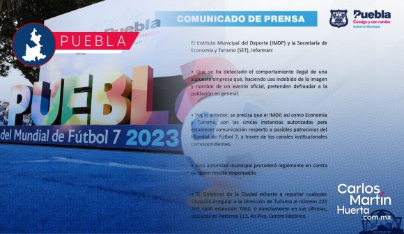 Alertan de empresa que ofrece falsos patrocinios para Mundial de Fútbol 7 en Puebla
