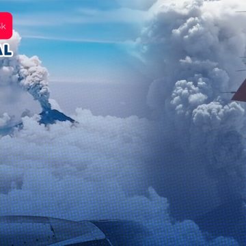 Espectaculares imágenes del volcán Popocatépetl desde un avión