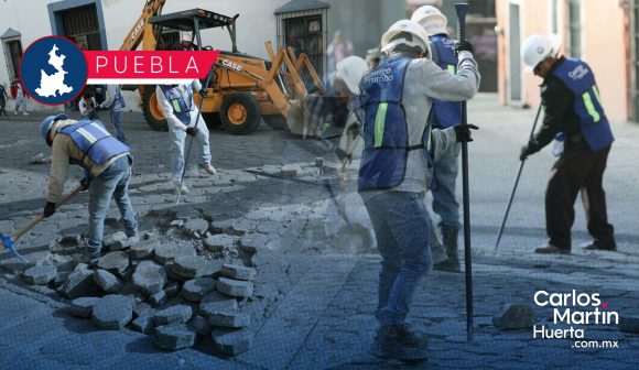 Inician obras de rehabilitación en calles del Centro Histórico de Puebla