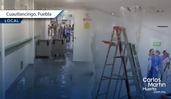Inundación hospital IMSS - Cuautlancingo Por descuido filtración de agua en hospital de Cuautlancingo: Gobernador