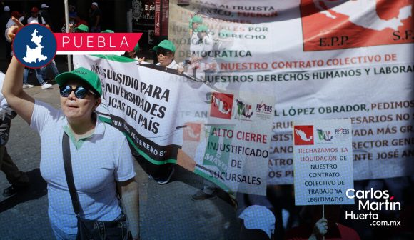 Marcha Día del Trabajo Salarios justos y disminución del ISR demandas en marcha por el Día del Trabajo en Puebla