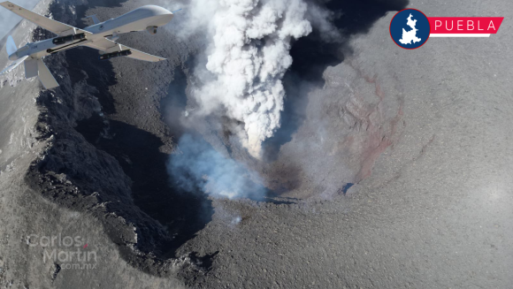 Impresionante: Dron de la Marina sobrevuela volcán Popocatépetl