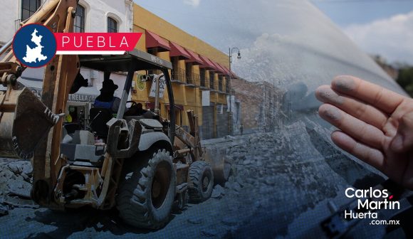 Pese a ceniza, obras en el Centro Histórico continúan